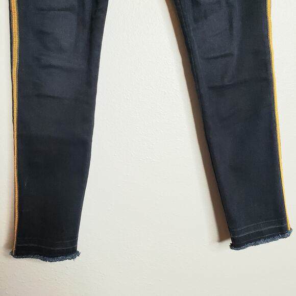 Veronica Beard Debbie 10" Skinny Side Stripe Jeans Dark Slate Wash Size 25 - Picture 5 of 12